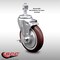 Service Caster 5 Inch SS Maroon Polyurethane Swivel 12mm Threaded Stem Caster Brake SCC SCC-SSTS20S514-PPUB-MRN-TLB-M1215 - alternate 1
